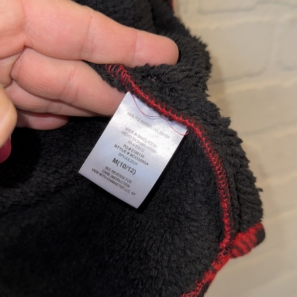 Shacket boys 10 12 NEW Copper Red Black buffalo plaid pocket snap close Jacket - Picture 4 of 5